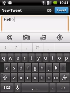 Key in the required status update and press Tweet.