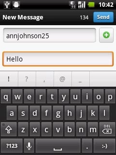 Write the required text and press Send.