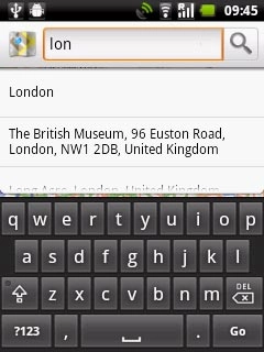 Press the required destination.