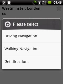 Press Get directions.