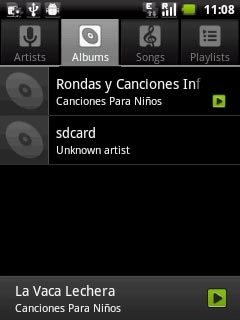 Press the required category.Go to the required audio file or playlist.