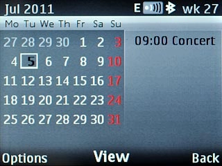 Highlight the required appointment and press the Navigation key to view the appointment details.