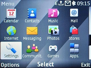 Scroll to Settings and press the Navigation key.