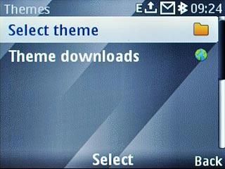 Scroll to Select theme and press the Navigation key.Go to the required folder.