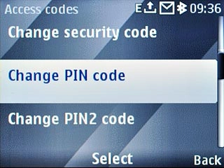 Scroll to Change PIN code and press the Navigation key.