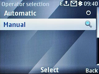 Scroll to Manual and press the Navigation key.Your phone searches for networks within range.A list of available networks will show on your display.