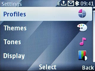 Scroll to Profiles and press the Navigation key.