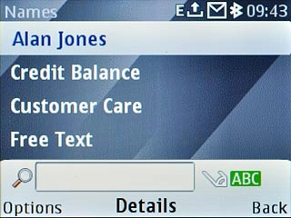 Highlight the required contact and press the Navigation key.
