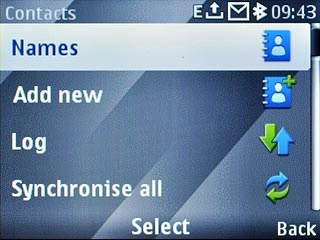 Scroll to Names and press the Navigation key.