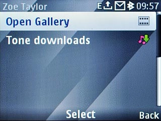 Scroll to Open Gallery and press the Navigation key.Go to the required folder.