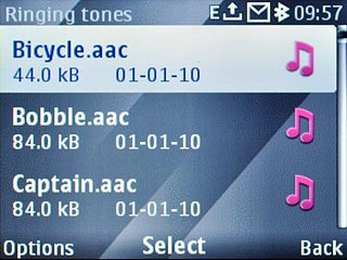Highlight the required ring tone and wait a moment to hear it.