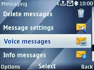 Scroll to Voice messages and press the Navigation key.