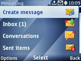Scroll to Create message and press the Navigation key.