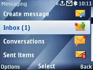 Scroll to Inbox and press the Navigation key.