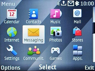 Scroll to Messaging and press the Navigation key.