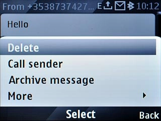 Scroll to Delete and press the Navigation key.