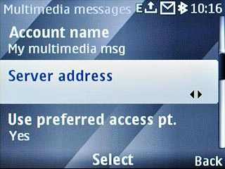 Scroll to Server address and press the Navigation key.