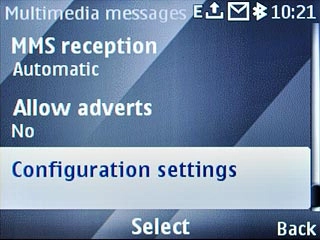 Scroll to Configuration settings and press the Navigation key.