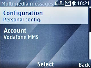 Scroll to Configuration and press the Navigation key.