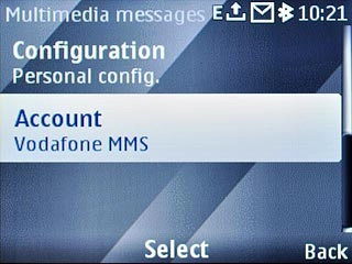 Scroll to Account and press the Navigation key.