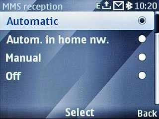 Scroll to Automatic and press the Navigation key.