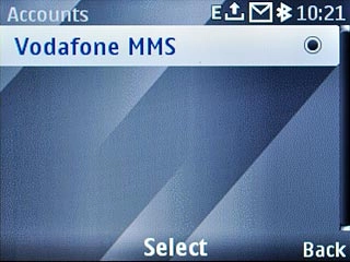 Scroll to Vodafone MMS and press the Navigation key.