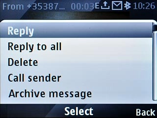 Scroll to Reply and press the Navigation key.Write the required text.