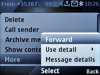Scroll to Forward and press the Navigation key.