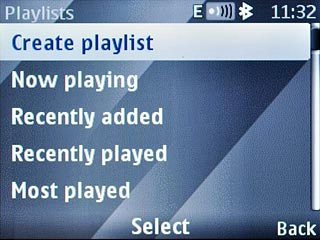Scroll to Create playlist and press the Navigation key.