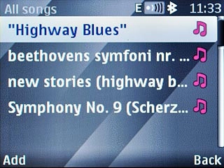 Go to the required audio file.Highlight the required audio file and press Add.