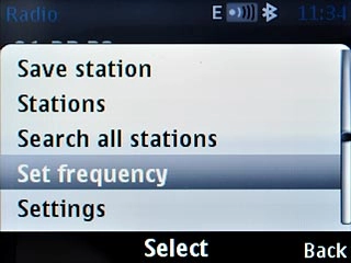 Scroll to Set frequency and press the Navigation key.