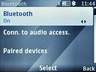 Scroll to Bluetooth and press the Navigation key.