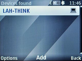 Highlight the required Bluetooth device and press the Navigation key.