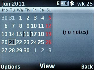 Highlight the required date and press the Navigation key.