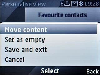 Scroll to Move content and press the Navigation key.