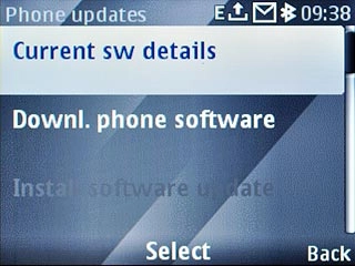 Scroll to Current sw details and press the Navigation key.The software version details are displayed.