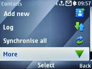 Scroll to More and press the Navigation key.