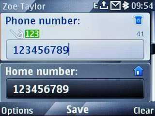 Scroll to Phone number and press Options.