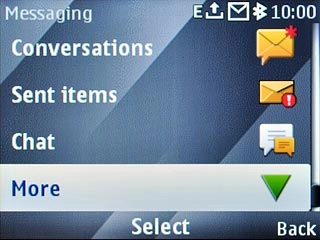 Scroll to More and press the Navigation key.