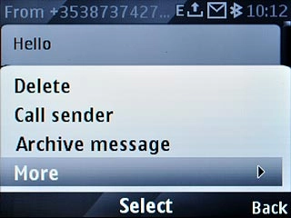 Scroll to More and press the Navigation key.