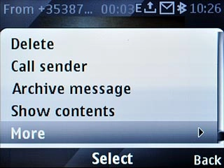 Scroll to More and press the Navigation key.