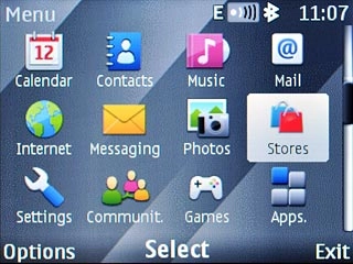Scroll to Stores and press the Navigation key.