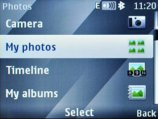 Scroll to My photos and press the Navigation key.