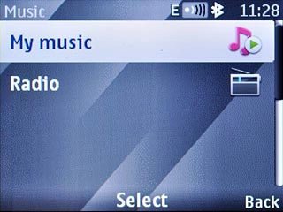 Scroll to My music and press the Navigation key.