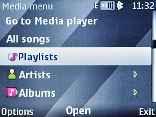 Scroll to Playlists and press the Navigation key.