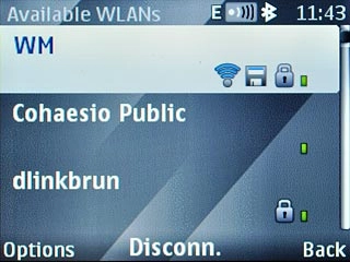 A list of Wi-Fi networks within range is displayed.Highlight the required Wi-Fi network and press the Navigation key.