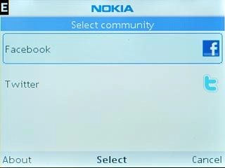 Scroll to Facebook and press the Navigation key.