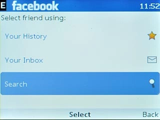 Scroll to Search and press the Navigation key.