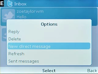 Scroll to New direct message and press the Navigation key.