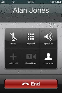 Press End to end the call.